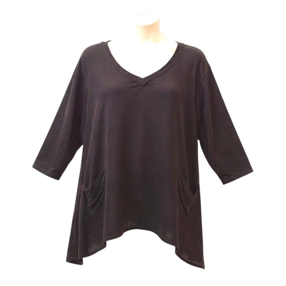 LOGO by‎ Lori Goldstein Tunic Black  Size 1x
